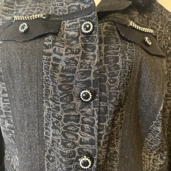 Nancy Bolen City Girl 12 Animal Print Faux Fur Collar Embellished 12 VINTAGE - Picture 2 of 5